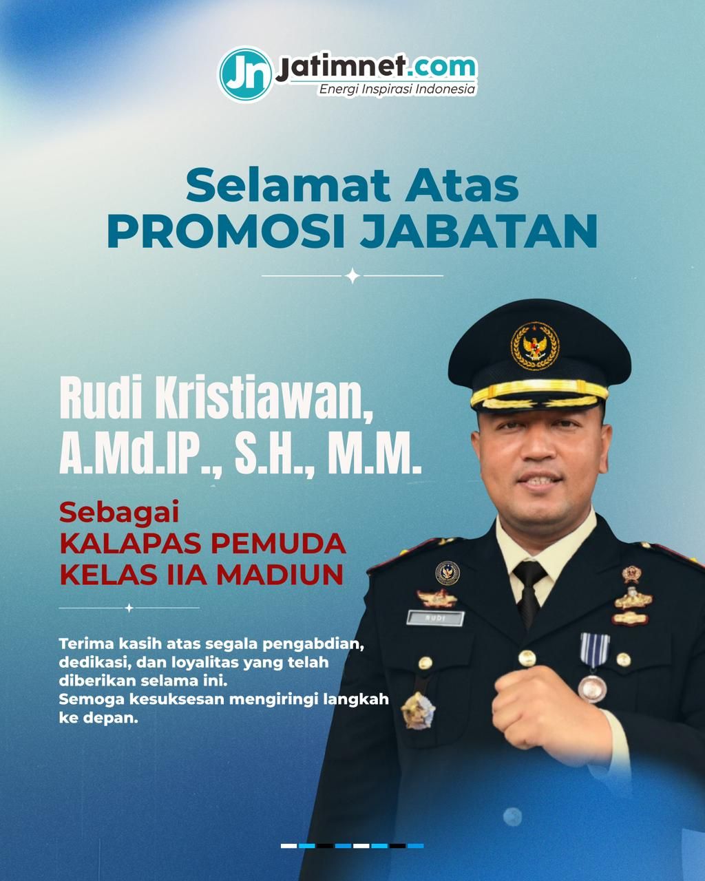 ucapan promosi jabatan Kalapas Pemuda