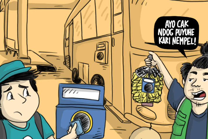 Duit Elektronik untuk Penumpang Bus