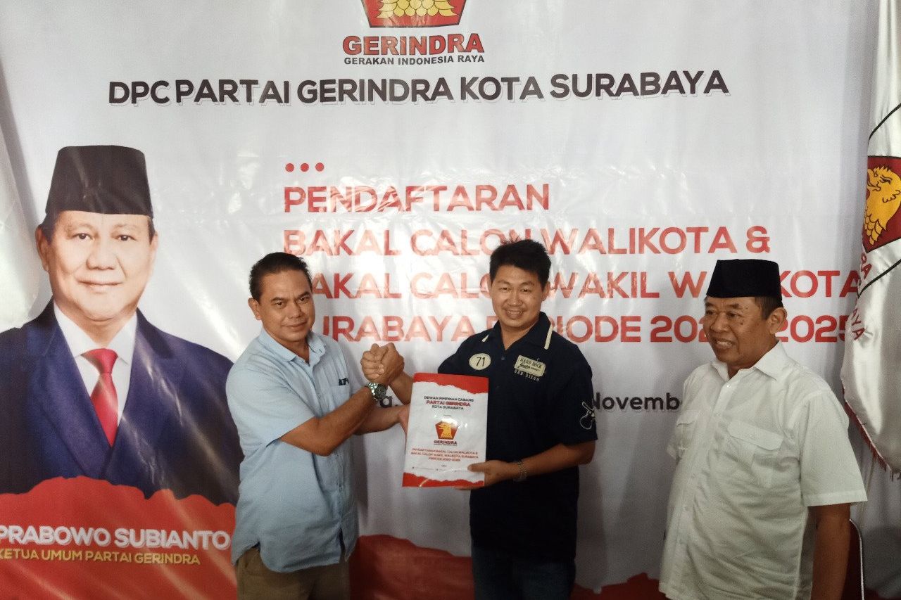 Daftar Gerindra, Awey Ditantang Punya Strategi Kampanye untuk Pilwali Surabaya