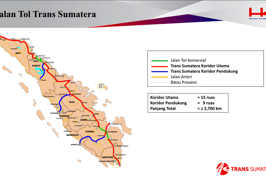 Pembangunan Tol Trans Sumatera Periode 2019-2024 Dibutuhkan Dana Rp 375 triliun