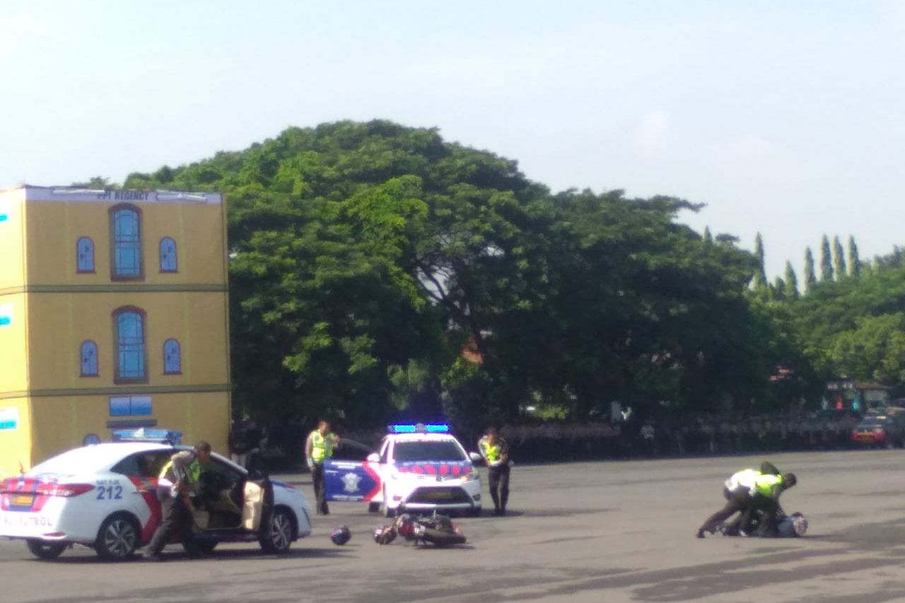 Polri dan TNI Amankan Pilpres di Lapangan Makodam Surabaya
