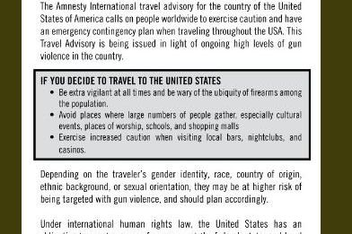 Amnesty International Keluarkan Peringatan Bepergian ke Amerika Serikat Pasca Penembakan