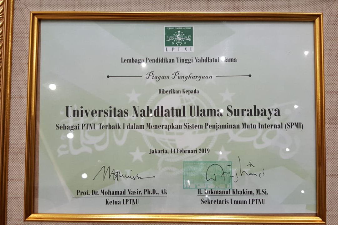 Mutu Kampus UNUSA Terbaik Di Antara PTNU Se Indonesia