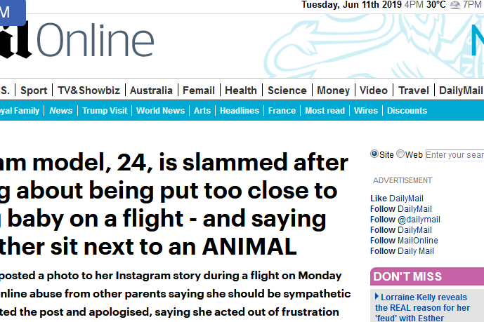 Dailymail Soroti Viralnya Status "Mending Binatang daripada Bayi di Pesawat"
