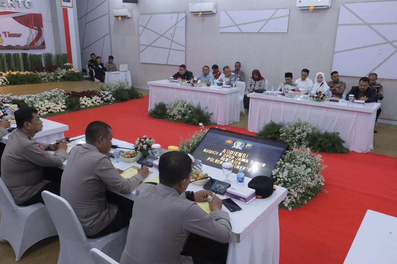 Kunker ke Polres Mojokerto, Pimpinan dan Komisi A DPRD Jatim Bahas Pengamanan Nataru 