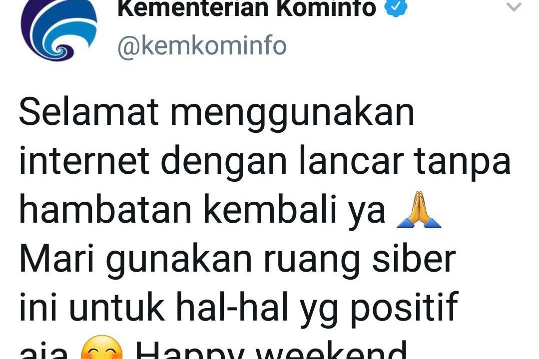 Kementerian Kominfo Cabut Pembatasan Akses Media Sosial 