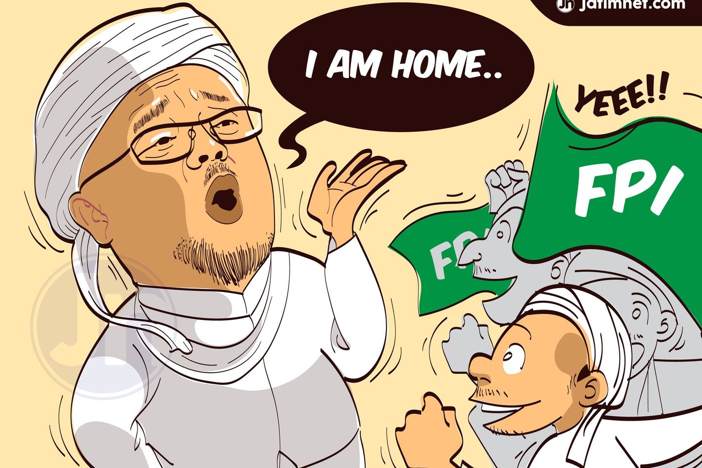 FPI Jatim Ikut Sambut Kedatangan Pemimpin Mereka Habib Rizieq Shihab