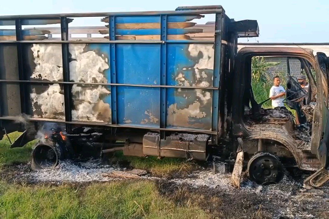 Angkut Sapi Hasil Curian, Sebuah Truk Dibakar Massa di Probolingo