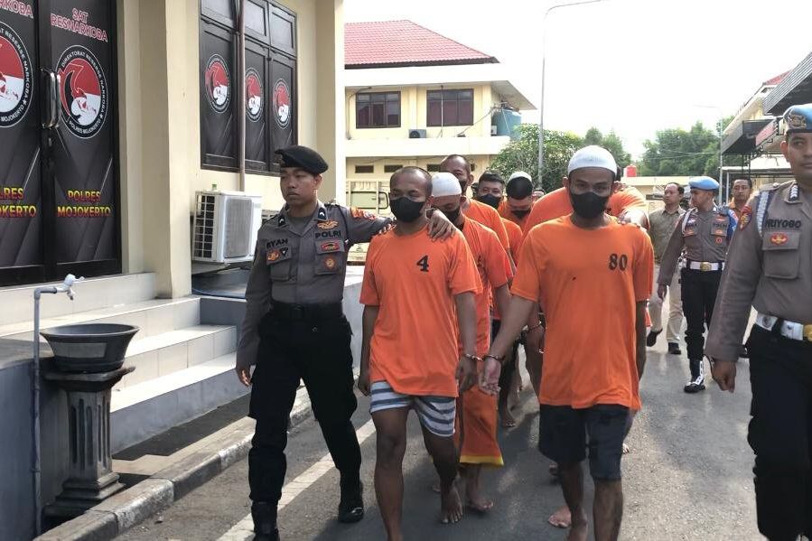 Belasan Pelaku Kejahatan Terjaring Operasi Pekat Semeru II di Mojokerto