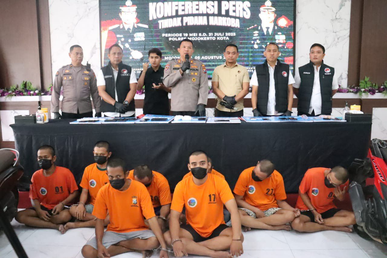 Polres Mojokerto Kota Tangkap 25 Pengedar Narkoba, Nilai Barang Bukti Ratusan Juta