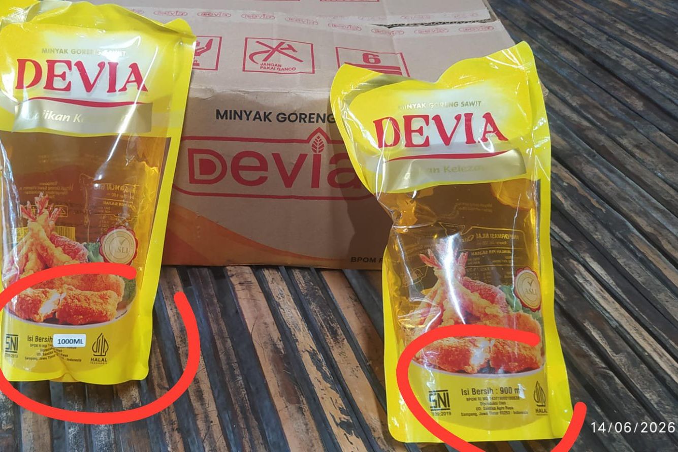Label 1 Liter, Isi Migor Refill di Sampang Diduga Hanya 900 Ml