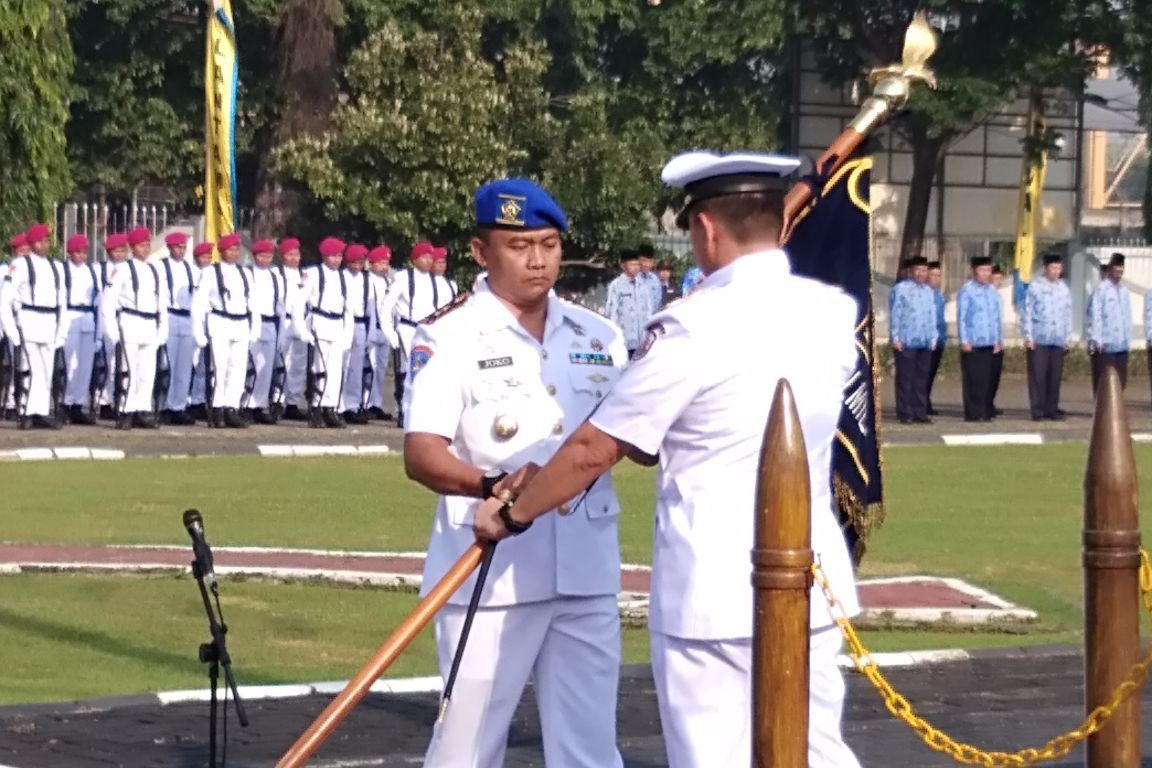 Tongkat Komando Danpomal Lantamal V Surabaya Berganti, Wadanpomal Naik Pangkat