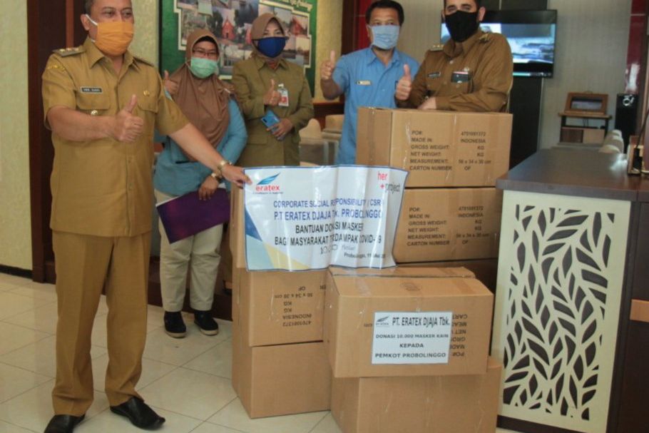 Perusahaan Tekstil Sumbang 10 Ribu Masker Kain ke Pemkot Probolinggo