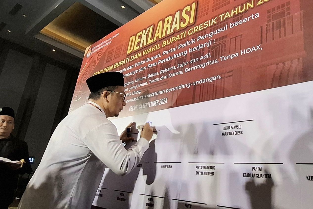 Petahana Calon Tunggal Bupati Gresik Gus Yani Tak Hadiri Deklarasi Kampanye Damai