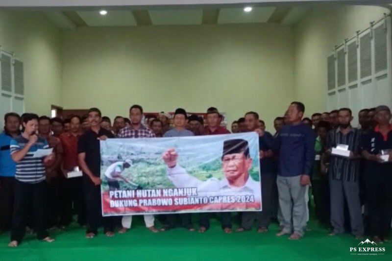 Petani Hutan Nganjuk Deklrasi Dukungan Prabowo Subianto Sebagai Presiden di Pemilu 2024