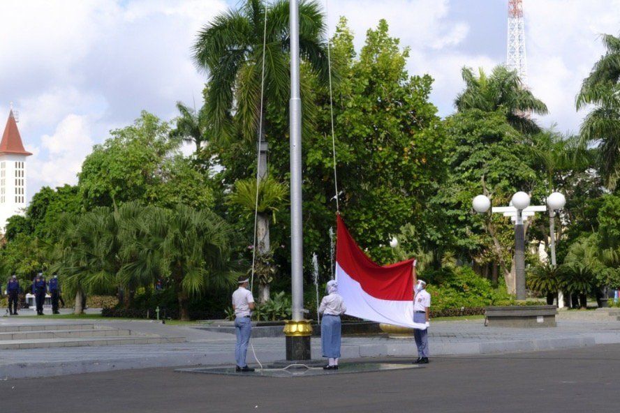 Putra Asli Papua Didapuk jadi Perwira Upacara HUT ke 75 RI di Balai Kota Surabaya
