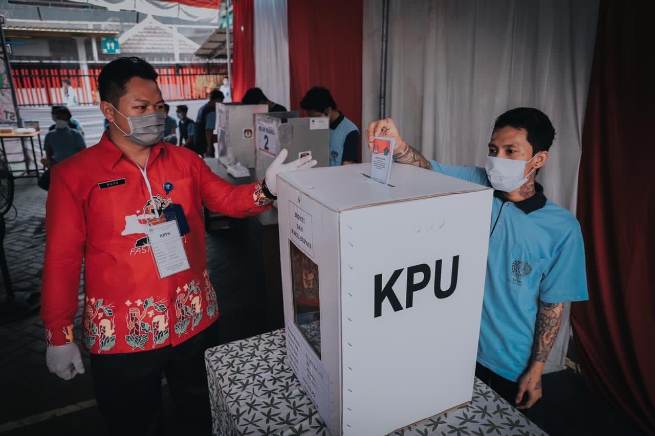 Terapkan Protokol Kesehatan, 501 Warga Binaan Lapas Sidoarjo Nyoblos