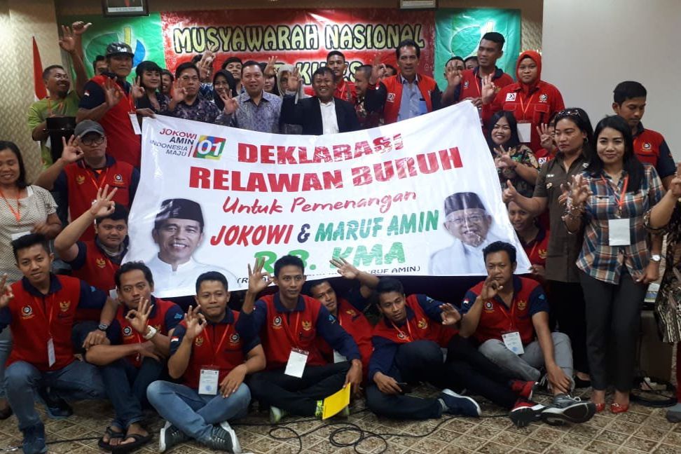 Serikat Buruh Sokong Jokow-Ma'ruf Amin dari Akar Rumput