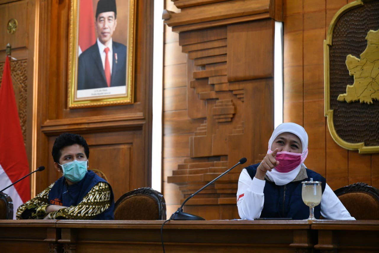 Khofifah Minta Surabaya Raya Lakukan Langkah Turunkan Positif Covid-19