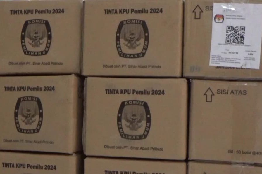 Jelang Pemilu 2024, KPU Kota Malang Terima 4.904 Botol Tinta