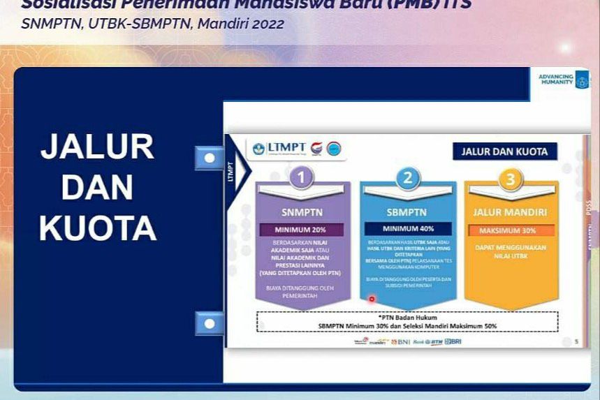 Jalur Masuk Penerimaan Mahasiswa Baru 2022 di ITS Masih Sama Seperti Tahun Sebelumnya