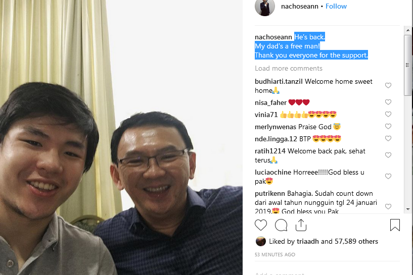 Ahok Bebas, Keluar Rutan Lewat Pintu Belakang