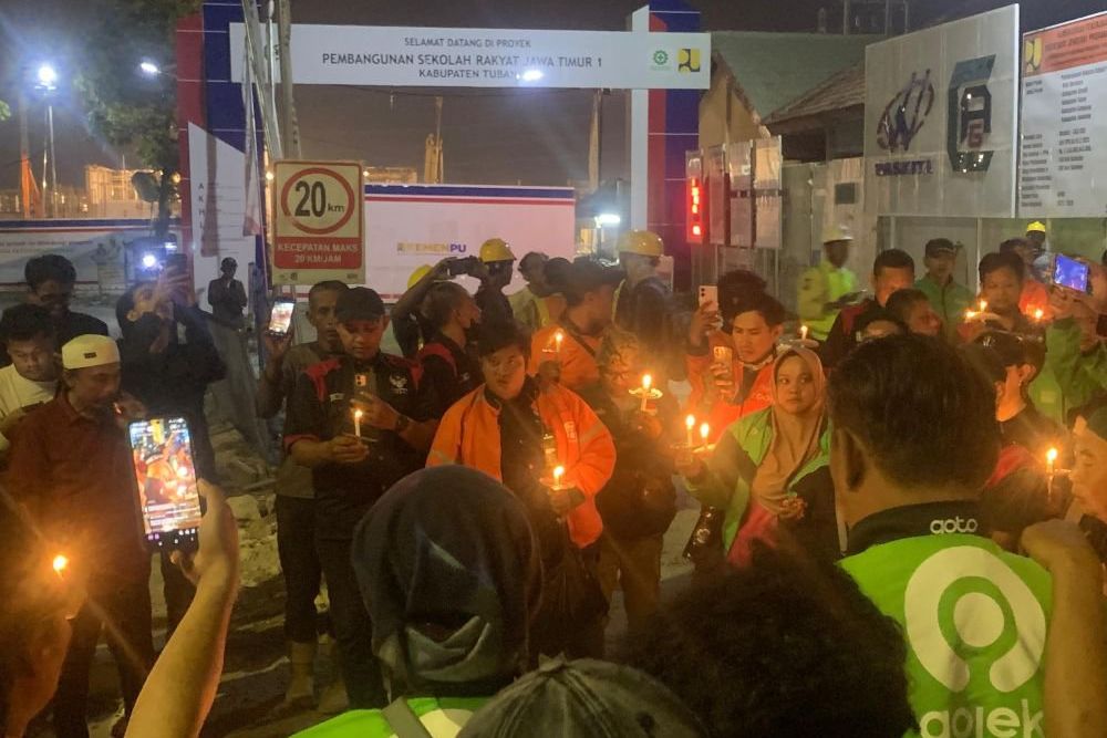 Sejawat Meninggal Karena Kecelakaan, Ojol Tuban Gelar Aksi Solidaritas