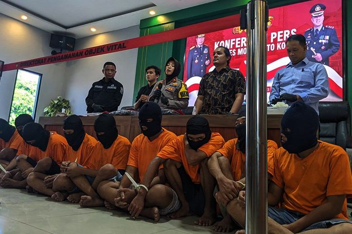 Lakukan Penganiayaan dan Perampasan, Komplotan 12 Bandit Jalanan Kota Mojokerto Diringkus