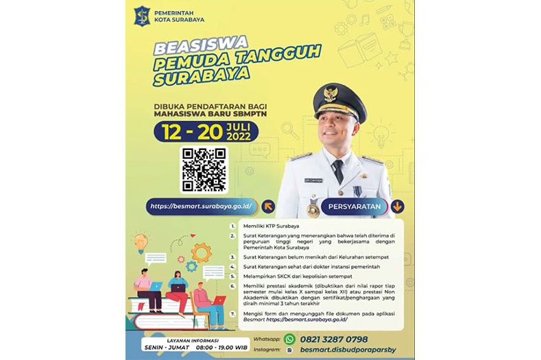 Surabaya Buka Pendaftaran Beasiswa untuk Calon Mahasiswa SBMPTN hingga 20 Juli 2022