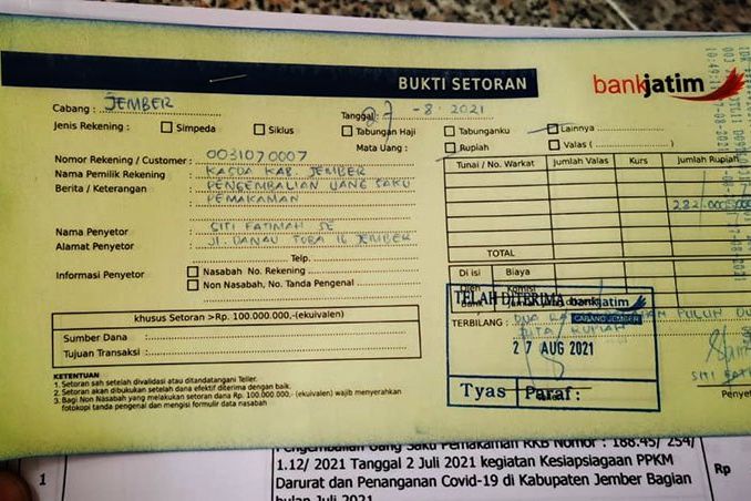 Dapat Kritikan, Bupati Jember Kembalikan Honor Tambahan Penanganan Covid-19