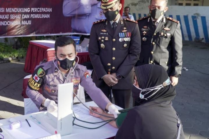Polres Probolinggo Terus Gelar Vaksinasi Covid-19 Massal, Per Hari 500 Dosis