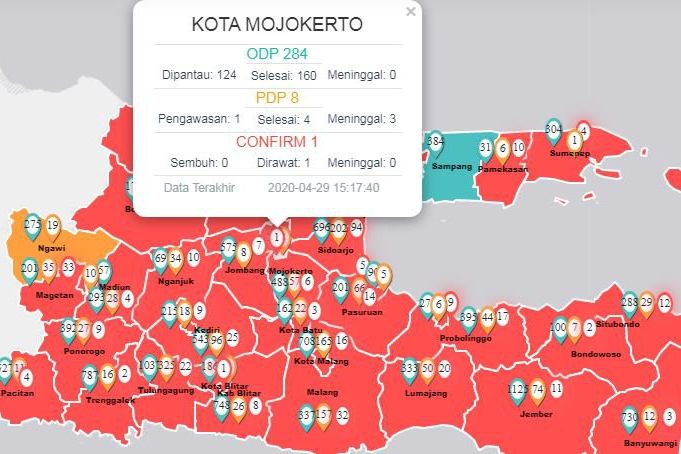 Tiga Daerah di Jatim Bertahan Belum Zona Merah