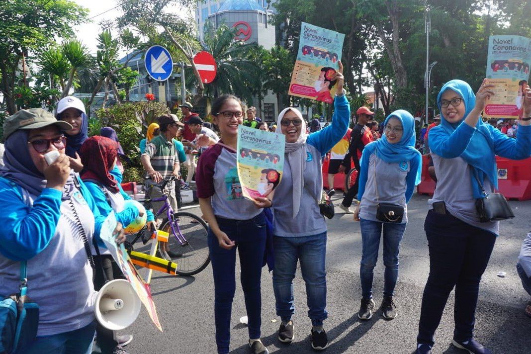 Dinkes Surabaya Sosialiasi Pencegahan Virus Corona di CFD