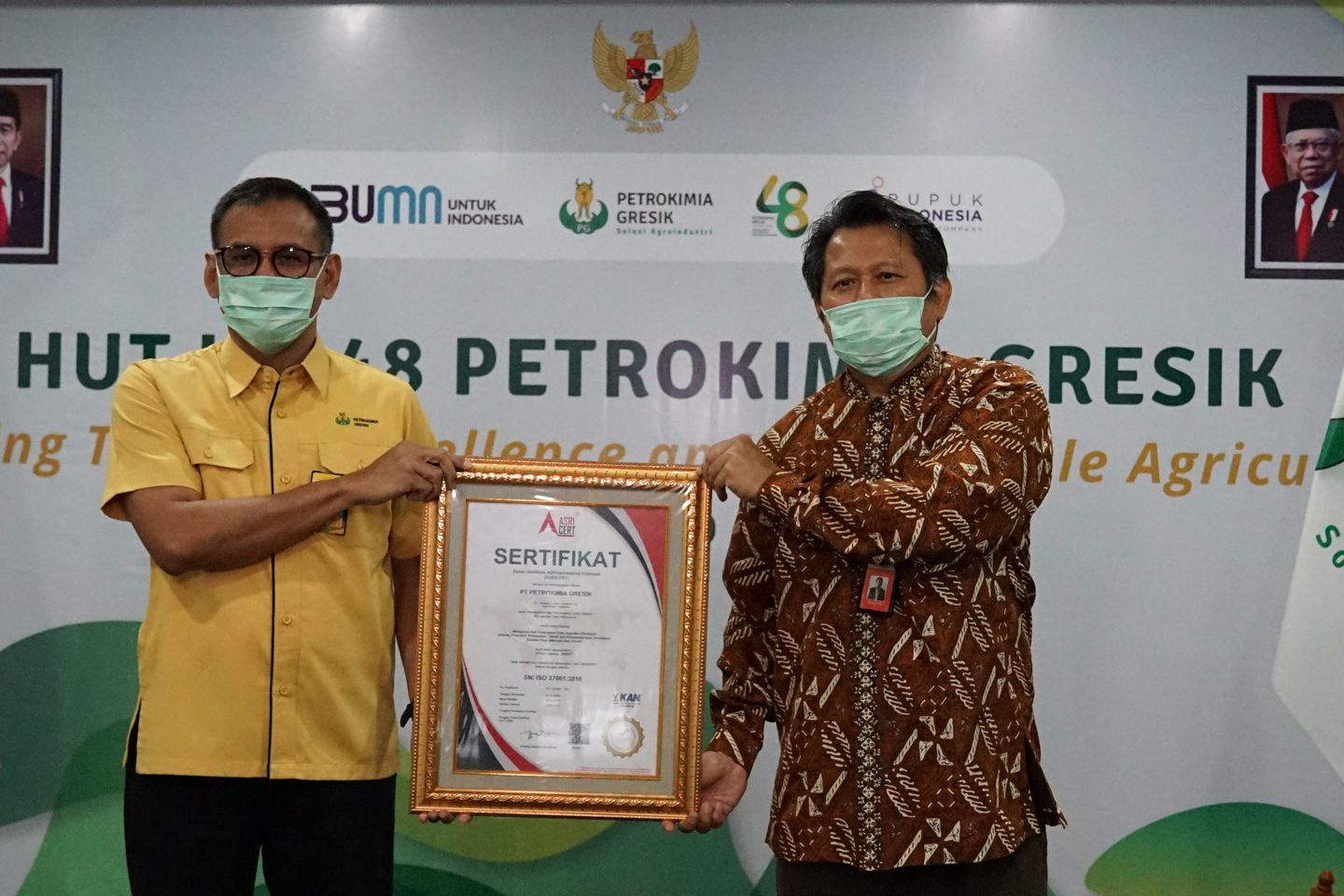 Petrokimia Gresik Peroleh Sertifikat Sistem Manajamen Anti Suap