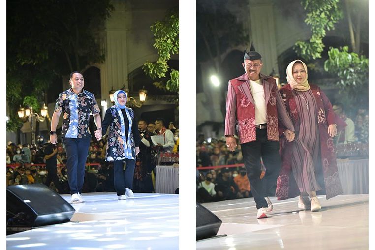 Lima Kepala Daerah Meriahkan Fashion Show Batik di Karnaval Nang Tunjungan Surabaya