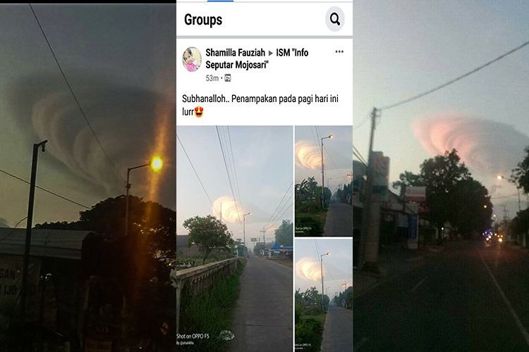 Fenomena Awan Lentikularis di Puncang Gunung Welirang Hebohkan Warga Mojokerto