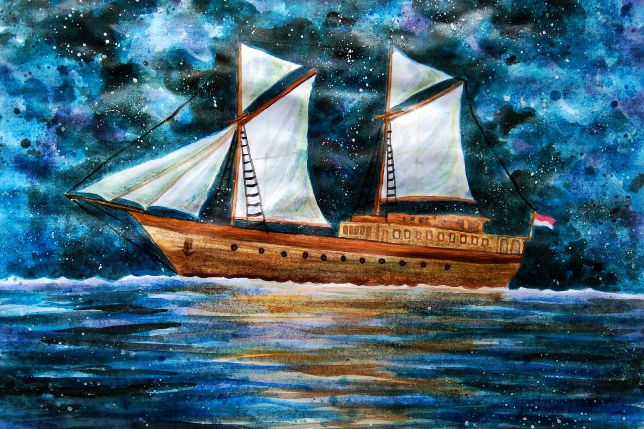 Melihat Pinisi dalam Pameran Tunggal Ariel Ramadhan Pelukis Berkebutuhan Khusus