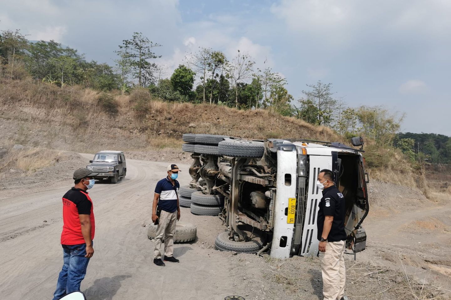 Laka Kerja Sopir di Galian C Ngoro Mojokerto Diduga akibat Rem Blong