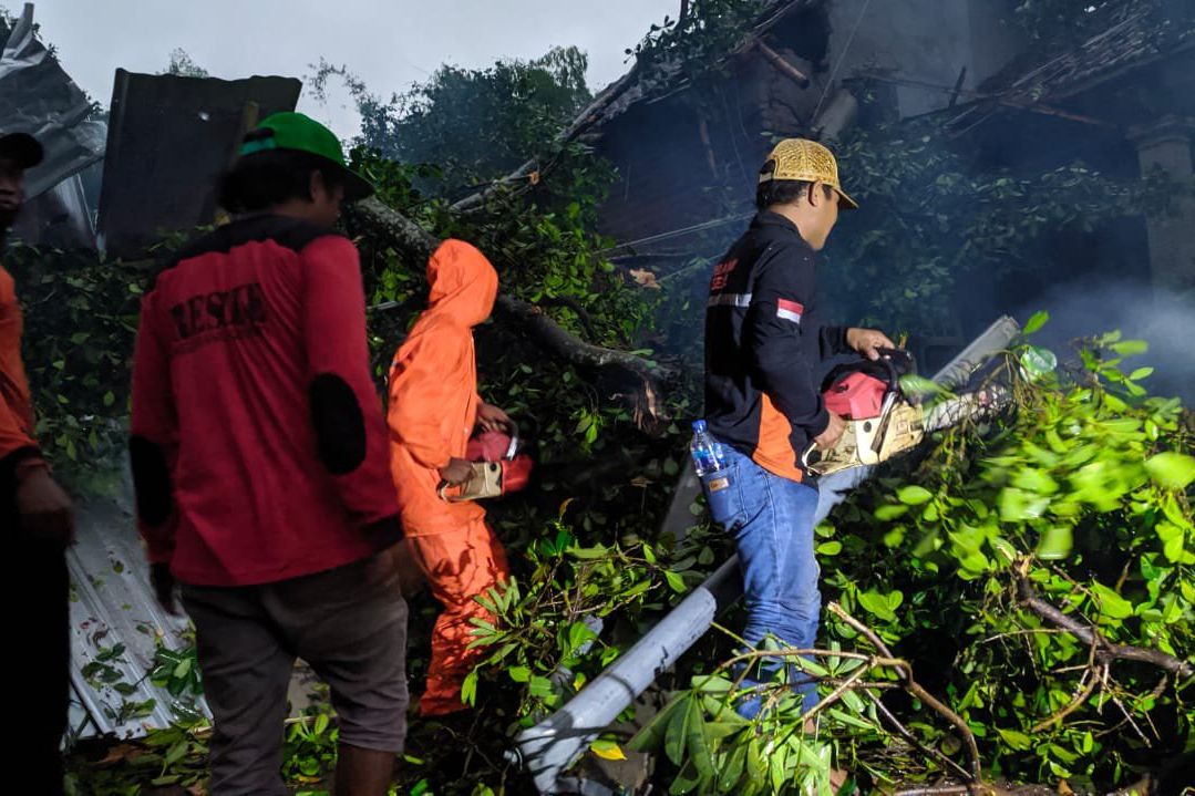 Tertimpa Tiang Listrik saat Hujan Angin, Warga Mojokerto Meninggal
 