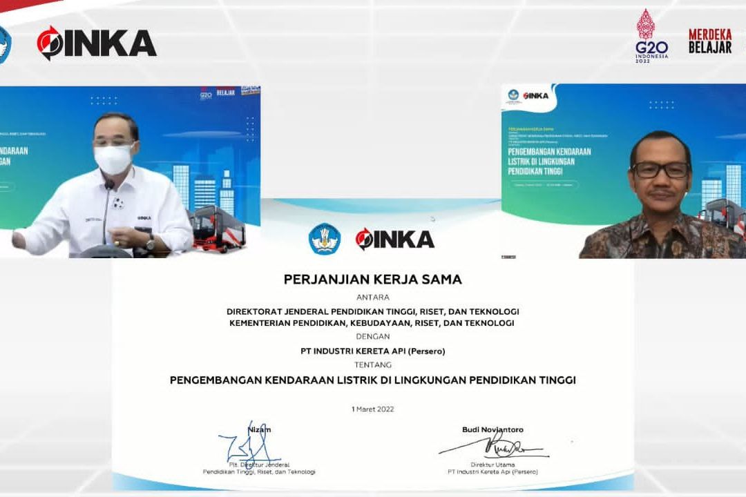 Kemendikbudristek dan INKA Kerjasama Pengembangan Kendaraan Listrik