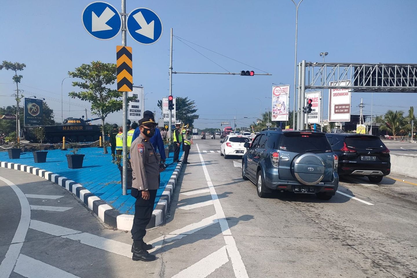 H+4 Lebaran, Arus Lalu Lintas di Kawasan Exit Tol Madiun Lancar