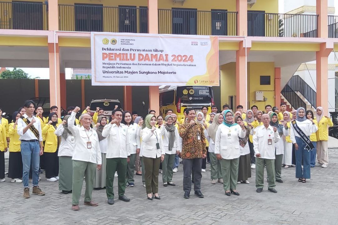 Unimas Mojokerto Serukan Pemilu Damai dan Ingatkan Bahaya Hoaks