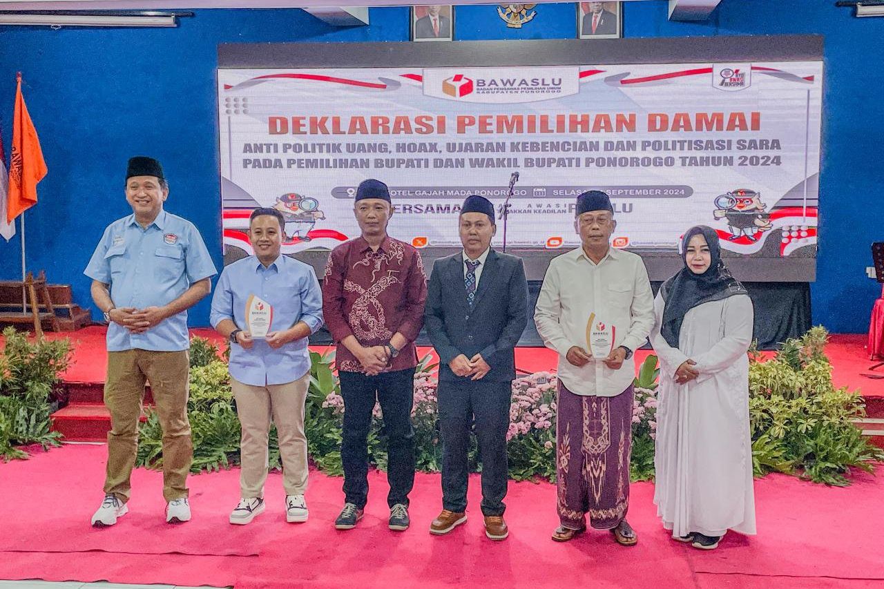 Bawaslu Ponorogo Ajak Paslon Bupati dan Wabup Hindari Politik Uang