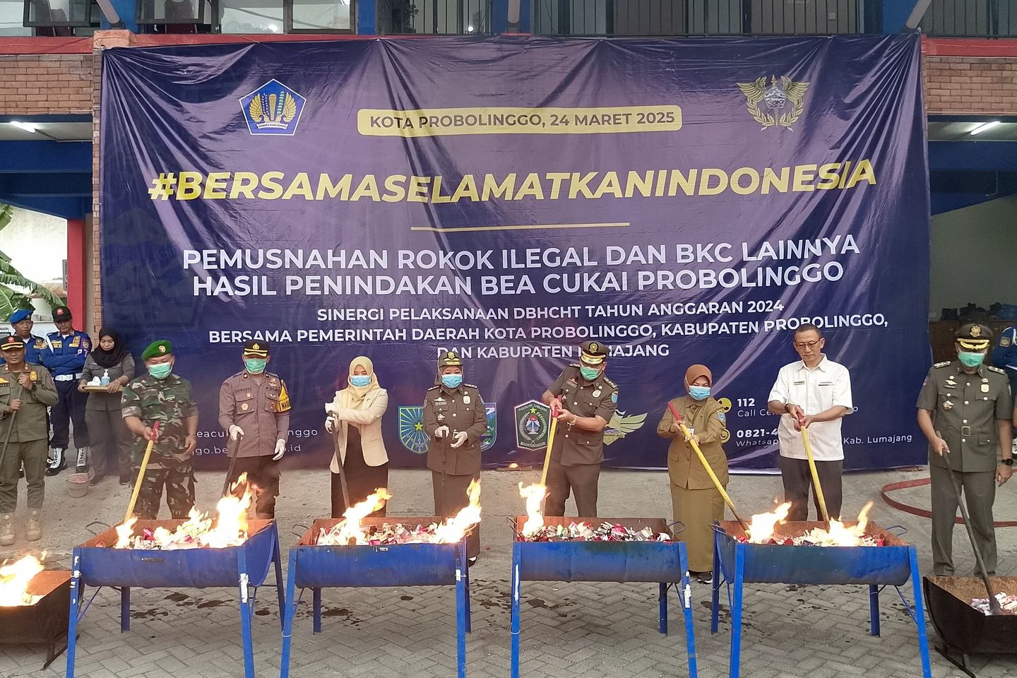Berantas Rokok dan Miras Ilegal, Pemkot dan Bea Cukai Probolinggo Musnahkan BKC Ilegal Rp1,53 Miliar