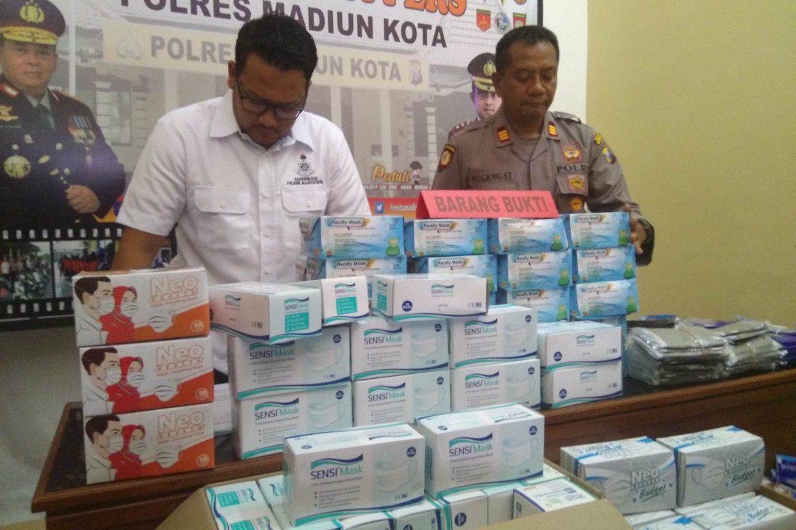 Polresta Madiun Sita 12 Ribu Masker Dijual 10 Kali Lipat Harga Normal