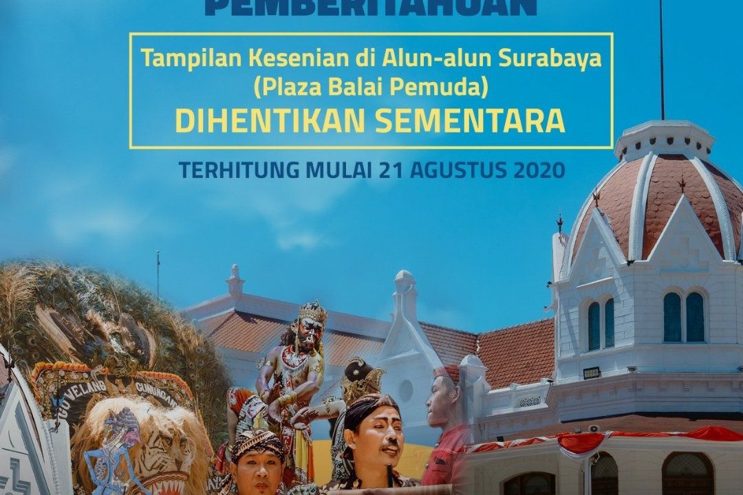 Risiko Covid-19, Pertunjukan Seni di Alun-alun Surabaya Dihentikan Sementara