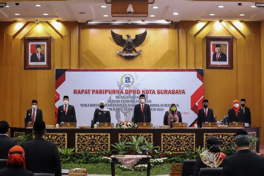 Sertijab Wali Kota dan Wakil Wali Kota di DPRD Surabaya, Ini yang Dikatakan Eri Cahyadi