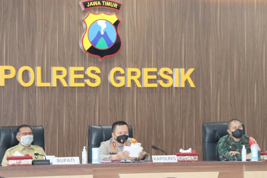 Rakor Operasi Ketupat Semeru 2021, Kapolres Gresik Ingatkan Kesehatan Petugas