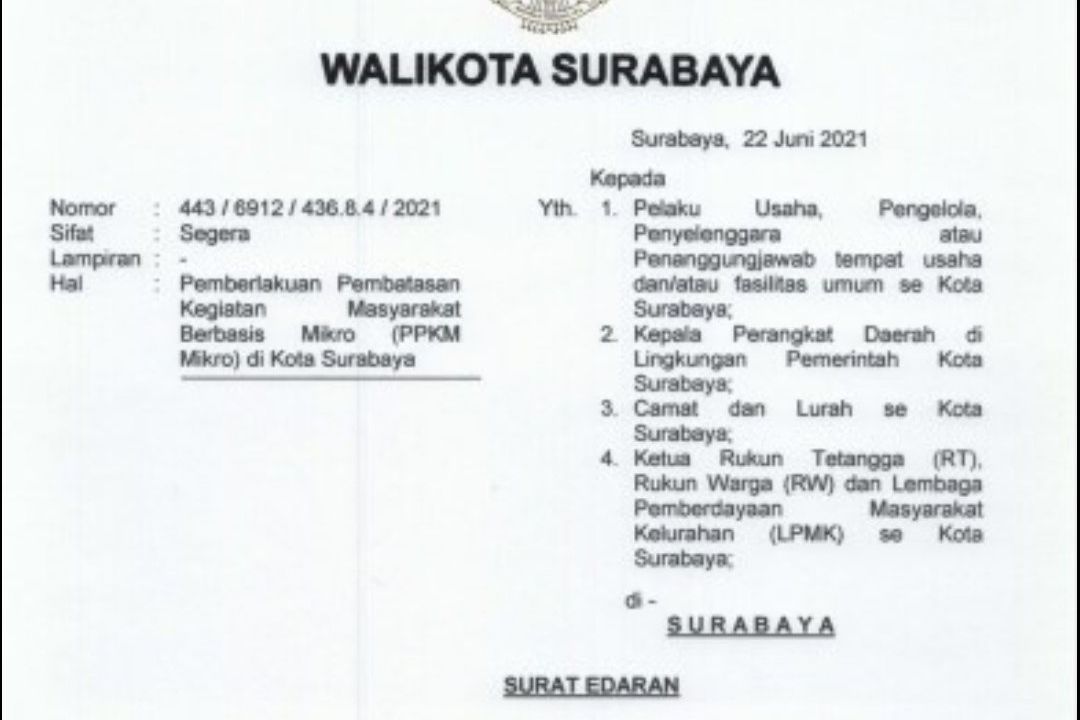Diterbitkan, SE PPKM Mikro Ajak Masyarakat Perketat Protokol Kesehatan