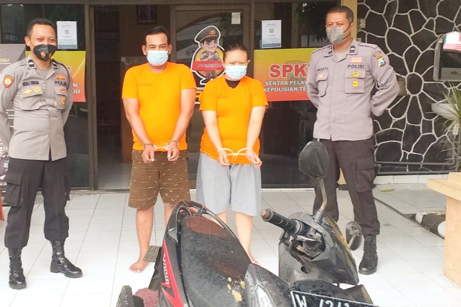 Kompak Curi Motor di Gresik, Dua Sejoli asal Surabaya Ditahan